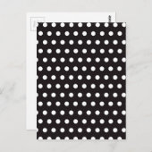 Schwarz-Weiß-Polka-Punktmuster Postkarte (Vorne/Hinten)