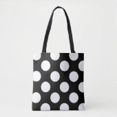 Schwarz-Weiß-Polka-Punktmuster Tasche (Vorderseite)
