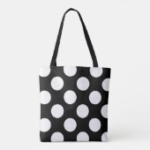 Schwarz-Weiß-Polka-Punktmuster Tasche (Rückseite)