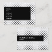 Schwarz-Weiß-Polka-Punktmuster Visitenkarte (Vorne/Hinten)