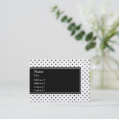 Schwarz-Weiß-Polka-Punktmuster Visitenkarte (Stehend Vorderseite)