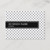 Schwarz-Weiß-Polka-Punktmuster Visitenkarte (Rückseite)