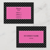 Schwarz-Weiß-Polka-Punktmuster Visitenkarte (Vorne/Hinten)