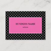 Schwarz-Weiß-Polka-Punktmuster Visitenkarte (Rückseite)