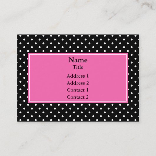 Schwarz-Weiß-Polka-Punktmuster Visitenkarte (Vorderseite)