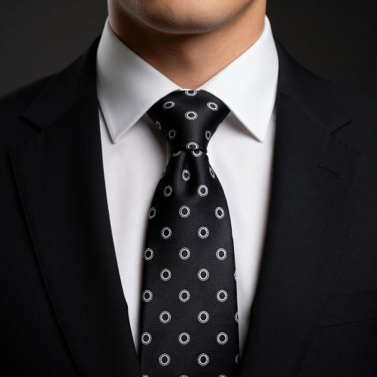 Schwarz & Weiß Polka Subtile Eleganz Krawatte