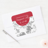 Schwarz-Weiß-Pomegranat-Jelly-Label Quadratischer Aufkleber (Umschlag)