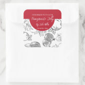 Schwarz-Weiß-Pomegranat-Jelly-Label Quadratischer Aufkleber (Tasche)