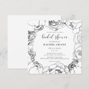 Schwarz-Weiß-Ponys Bridal-Dusche Einladung