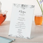 Schwarz-Weiß-Ponys elegantes Hochzeitsmenü Sockelschild (In Situ)