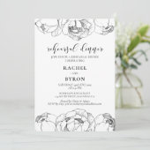 Schwarz-Weiß-Ponys elegantes Probe-Dinner Einladung (Stehend Vorderseite)