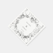 Schwarz-Weiß-Ponys Hochzeitspapiere Serviette (Ecke)