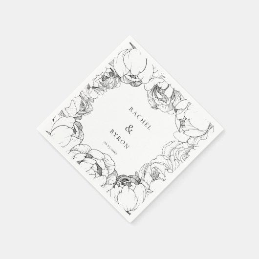 Schwarz-Weiß-Ponys Hochzeitspapiere Serviette (Ecke)