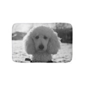 Schwarz-Weiß-Poodle-Gesichter Welpen Badematte (Vorderseite)