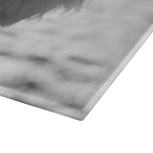 Schwarz-Weiß-Poodle-Gesichter Welpen Schneidebrett (Ecke)