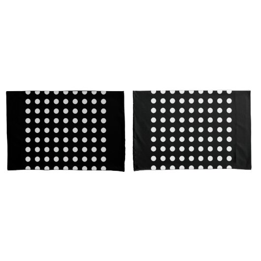 Schwarz-Weiß-Pop-A-Dot-Standardkissengehäuse Set Kissenbezug (Vorderseite-Set)