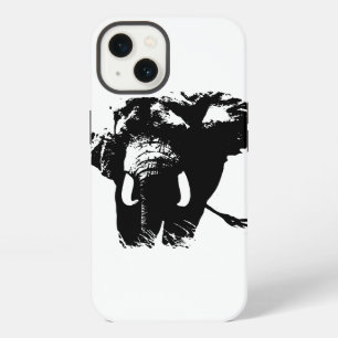 Schwarz-Weiß-Pop-Art-Elefant iPhone 13 Hülle