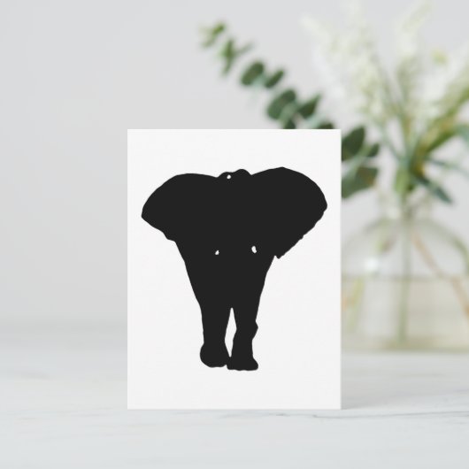 Schwarz-Weiß-Pop Art Elephant Postkarte (Stehend Vorderseite)