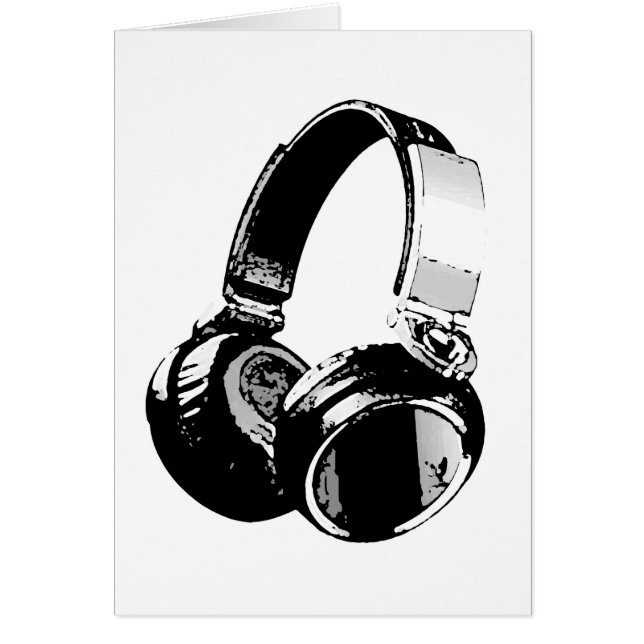 Schwarz-Weiß-Pop Art Headphone (Vorne)