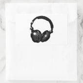 Schwarz-Weiß-Pop Art Headphone Rechteckiger Aufkleber (Tasche)