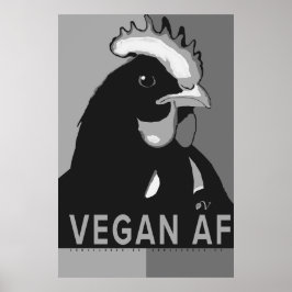 Schwarz-Weiß-Pop Art Hühnerposter Veganer AF Poster