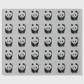 Schwarz-Weiß-Pop Art Panda Geschenkpapier (Flach)