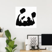 Schwarz-Weiß-Pop Art Panda Poster (Heimbüro)