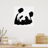 Schwarz-Weiß-Pop Art Panda Poster (Küche)
