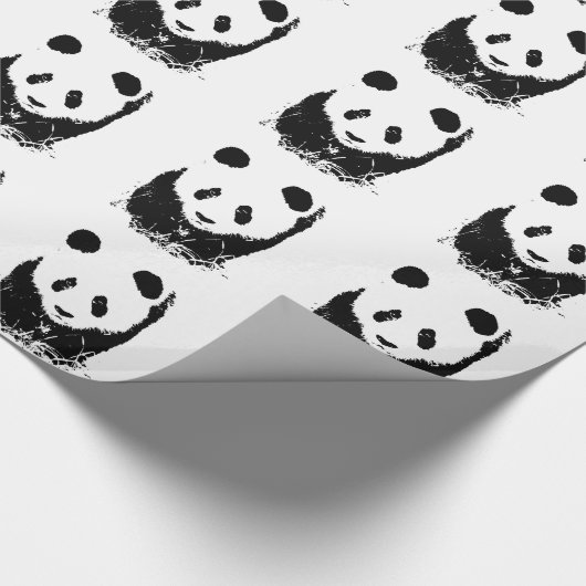 Schwarz-Weiß-Pop Art Panda Wrapping Paper Geschenkpapier (Ecke)