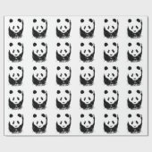 Schwarz-Weiß-Pop Art Panda Wrapping Paper Geschenkpapier (Flach)
