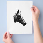 Schwarz-Weiß-Pop-Art-Pferd Flyer (Hand)
