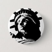 Schwarz-Weiß-Pop Art-Statue Button (Vorderseite)