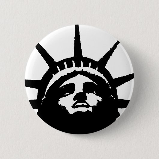 Schwarz-Weiß-Pop Art-Statue Button (Vorderseite)