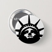 Schwarz-Weiß-Pop Art-Statue Button (Vorne & Hinten)