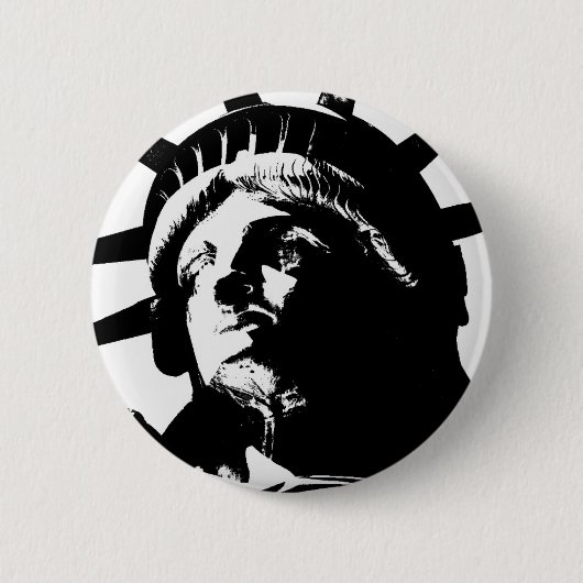 Schwarz-Weiß-Pop Art-Statue Button (Vorderseite)