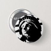 Schwarz-Weiß-Pop Art-Statue Button (Vorne & Hinten)