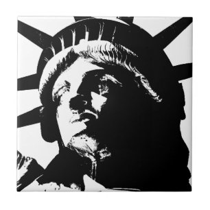Schwarz-Weiß-Pop Art-Statue Fliese