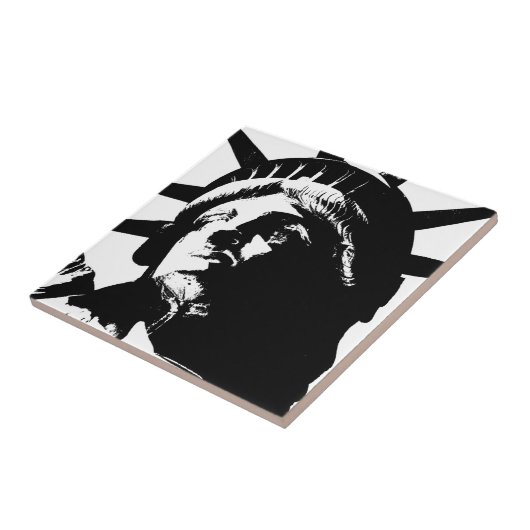 Schwarz-Weiß-Pop Art-Statue Fliese (Seite)