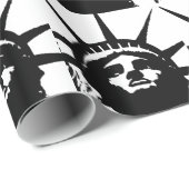 Schwarz-Weiß-Pop Art-Statue Geschenkpapier (Rolleneckpunkt)