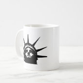 Schwarz-Weiß-Pop Art-Statue Kaffeetasse (Vorderseite Links)