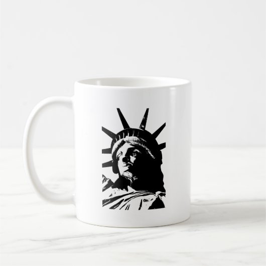 Schwarz-Weiß-Pop Art-Statue Kaffeetasse (Links)