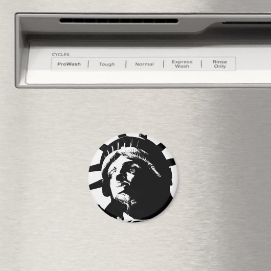 Schwarz-Weiß-Pop Art-Statue Magnet (In Situ (Geschirrspüler))