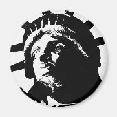 Schwarz-Weiß-Pop Art-Statue Magnet (Vorne)