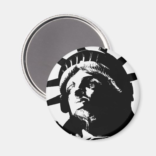 Schwarz-Weiß-Pop Art-Statue Magnet (Vorderseite/Rückseite)