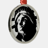 Schwarz-Weiß-Pop Art-Statue Ornament Aus Metall (Rechts)