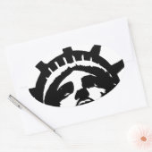 Schwarz-Weiß-Pop Art-Statue Ovaler Aufkleber (Umschlag)