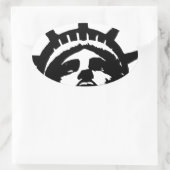 Schwarz-Weiß-Pop Art-Statue Ovaler Aufkleber (Tasche)