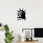 Schwarz-Weiß-Pop Art-Statue Poster (Heimbüro)