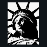 Schwarz-Weiß-Pop Art-Statue Poster<br><div class="desc">New York City - USA National und City Symbol Statuen,  Monumente und Gebäude - Statue of Liberty Foto Artwork - Statue of Liberty Silhouette Pop Art Style Black & White Artwork</div>