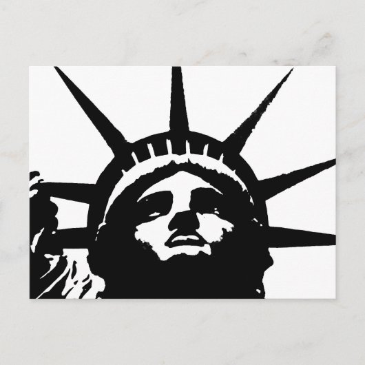 Schwarz-Weiß-Pop Art-Statue Postkarte (Vorderseite)